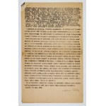 [VETULANI, Adam]. Typescript of a scholarly debate between Adam Vetulani and Rafał Taubenschlag, with a handwritten title and signature...