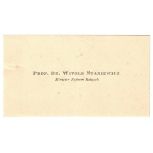 [STANIEWICZ Witold]. Witold Staniewicz Ministre de la réforme agraire.