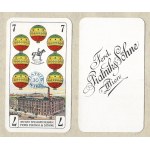 [playing cards, skat, Piatnik]. A complete deck of 32 skat cards from the Viennese company Piatnik & Sohne with views of historical monuments mi...
