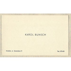 [BUNSCH Karol]. Karol Bunsch.