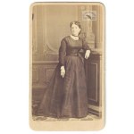 Radom, B. Rzewuski - young woman in black dress in portrait photograph from 1970s....