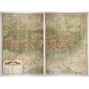 [TATRY]. Map of the Tatra Mountains. Color map form. 81.4x111 cm. 1923.