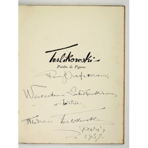 A. Aleksandre - Terlikowski. 1934. A handwritten dedication by the artist to Prof. W. Lustosławski.
