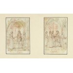 Daniel Mikołaj CHODOWIECKI (1726–1801) – Two hand-drawn sketches for the print series "Pierre Terrail de Bayard"....