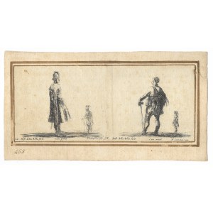 DELLA BELLA, Stefano (1610–1664) – Two engravings titled “Polish Nobility”—etchings mounted on a single backing.