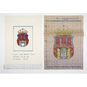 KIEBUŁA-ZAROBKIEWICZ Ewa (1944-2025) - Projekt kilimu Herb Krakowa (dawny).