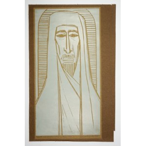 KURAN-BOGUCKA Irena (1925-1995) - Portrety mauretańskie - Ikona pustynna. Linoryt (odbitka nr 3/50)...