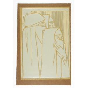 Irena KURAN-BOGUCKA (1925–1995) — Moorish Portraits — A Veiled Triptych. Linocut (print no. 3/50)...