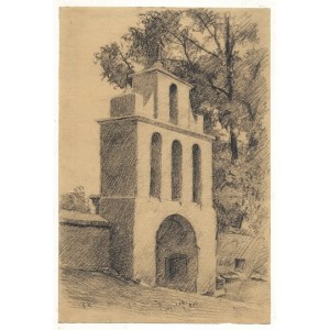 K. ŁOTOCKI (1882–1942) – Tower Gate (in Lublin?). Unsigned pencil drawing.