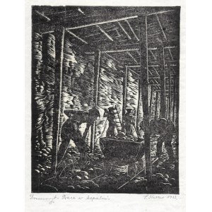 STELLER, Paweł (1895–1974) – Work in the Mine. 1933. Woodcut, inv. no.