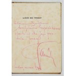 GAŁUSZKA J. A. – Lidé bez tváře. 1927. Dedicace autora.