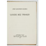 GAŁUSZKA J. A. – Lidé bez tváře. 1927. Dedicace autora.