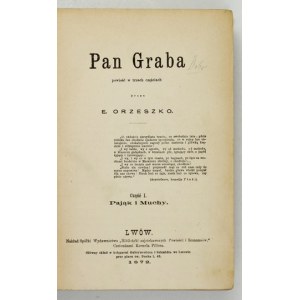 ORZESZKOWA, E. – Mr. Graba. Vol. 1–3. 1872. 1st ed.