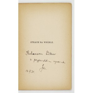 BIRKENMAJER J. – Lo spaventapasseri. 1935. Dedicatoria dell’autore a E. Kozikowski