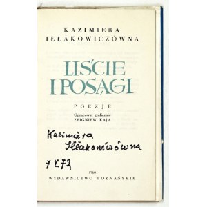 IŁŁAKOWICZÓWNA k. - Liście i posągi. 1968. Podpis autorki