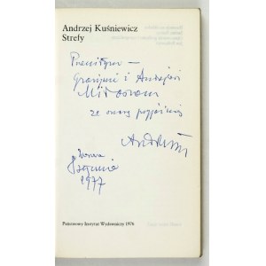 KUŚNIEWICZ A. – Zone. 1976. Dedicazione dell’autore ad A. e G. Miłosz