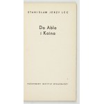 LEC S. J. – Do Abla i Kaina. 1961. Dedykacja autora dla E. Kozikowskiego