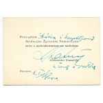 [ZAWADZKI, Aleksander]. Aleksander Zawadzki’s signature as Chairman of the Council of State on printed New Year’s greetings...