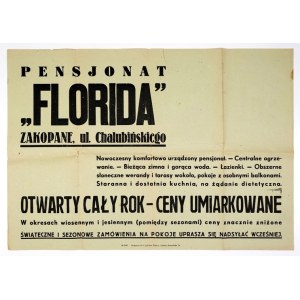 [FLORIDA, guesthouse, Zakopane]. Florida Guesthouse, Zakopane, Chałubińskiego St. A modern, comfortably furnished guesthouse...