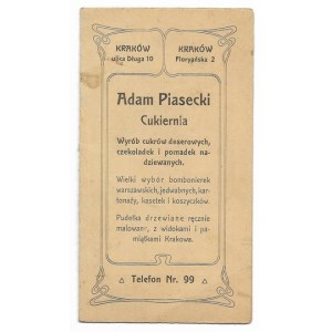 [Adam PIASECKI, Kraków]. Confectionery. Manufacturer of dessert candies, chocolates, and filled candies.