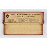 [ISKRA and Karmański, published by M. Chyżewski, Kraków]. An empty cardboard box for Meduza fountain pens.