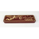 [MAJEWSKI Stanisław, Pencil Factory Joint-Stock Company, Pruszków]. Empty metal box for Ikar pencils.