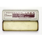 [MAJEWSKI Stanisław, Pencil Factory Joint-Stock Company, Pruszków]. Empty metal box for Ikar pencils.