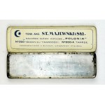 [MAJEWSKI Stanisław, Pencil Factory Joint-Stock Company, Pruszków]. Empty metal box for Polonia pencils.