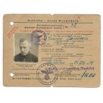 Identity card (Ostbahn - Eastern Railway) issued to Emanuel Jaworski, employed by the railway as a plumber...