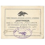 MEMBERSHIP CARD of the Polish Gymnastics Society “Sokół” in Mościski issued to Ludwika Freundowa,...