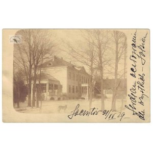 Jacentów – pałac Olszowskich od zewnątrz na fotografii z 1929.