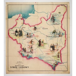 Contemporary folk costume. Map from 1934