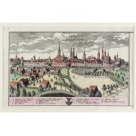 [LEGNICA]. Liegnitz. Colored copperplate engraving from 1738