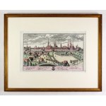 [LEGNICA]. Liegnitz. Colored copperplate engraving from 1738
