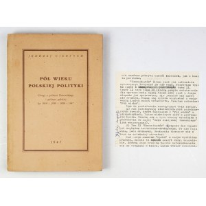 GIERTYCH J. – Půl století polské politiky. 1947. S krátkým dopisem podepsaným autorem