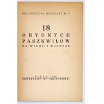 [BUJNICKI, Teodor] - 18 Vile Lampoons on Vilnius and Its Residents. Vilnius, 1934. Published by the Vagabonds' Club; Printed by Grafika. 8,...