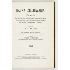 HESS A. – Nauka usługiwania. [Podręcznik dla kelnerów]. 1909.