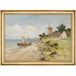 Eugeniusz Dzierżencki (1905 - 1990), "Boats by the Shore".