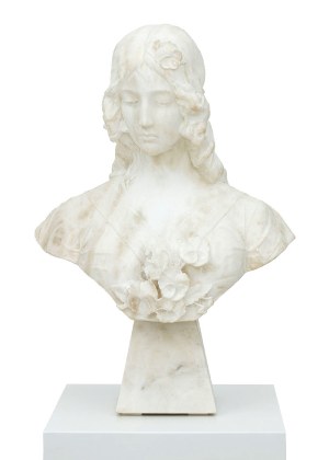 Author Unspecified, Bust of a woman with flowers, 19th/20th century.