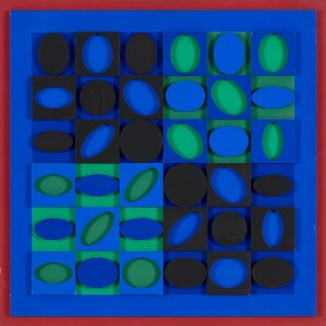 Victor Vasarely (1906-1997), Noir-Vert-Bleu, 1964-1967