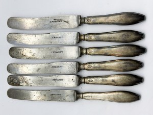 Set of 6 silver-plated Fraget knives