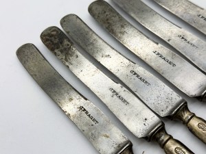 Set of 6 silver-plated Fraget knives