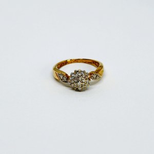 Gold 375/9K ring with 0.23 Ct Diamonds