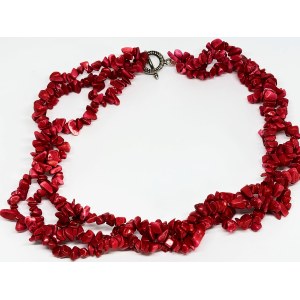 Triple Red Coral Necklace