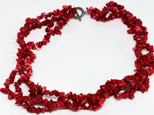 Triple Red Coral Necklace