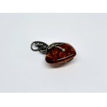 Floral Heart Pendant in Amber