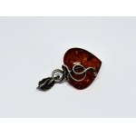 Floral Heart Pendant in Amber