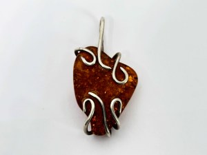 Silver Pendant with Amber
