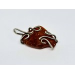 Silver Pendant with Amber