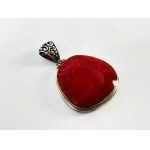 Silver Pendant with Red Coral